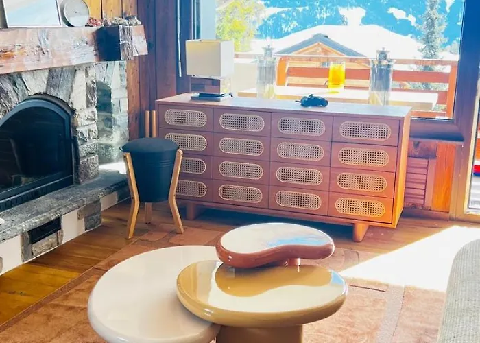 شقة Chaleureux, Recemment Renove, Offrant Vue Imprenable Sur Les Montagnes *